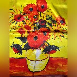 100% silk scarf bandana sunflowers van gogh
